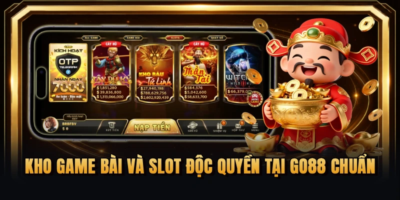 Kho game bài và slot độc quyền tại GO88