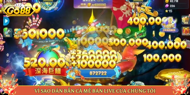 Bắn Cá Xèng Live Tại Go88 Đua Top Ăn Xèng Realtime. 4 Vì Sao Dân Bắn Cá Mê Bản Live Của Chúng Tôi